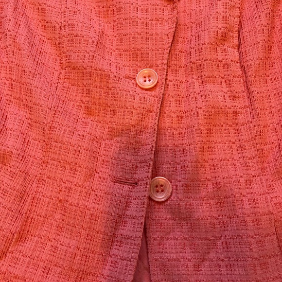 Lafayette 148 Coral 3/4 Sleeve 2 Button Blazer Jacket Size 12 - Picture 3 of 6